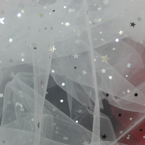 黑色亮片网星月闪亮网装饰布料