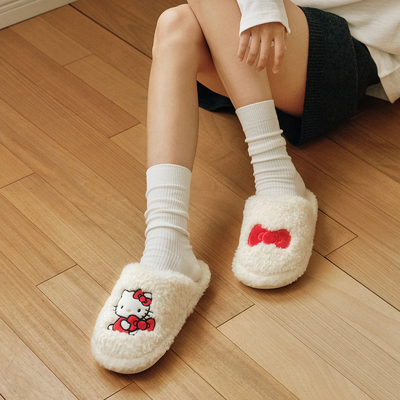 HelloKitty毛绒棉拖鞋女加厚保暖