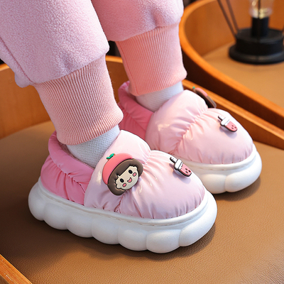 儿童棉拖鞋女孩冬季2025新款女童男童宝宝防水拖鞋冬天居家居棉鞋