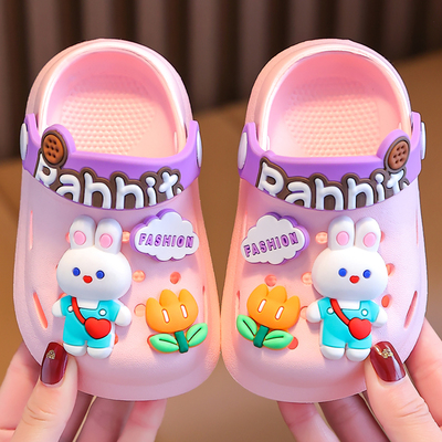 儿童凉拖鞋夏季防滑软底室内婴幼儿宝宝男女童包头洞洞鞋鞋子包跟