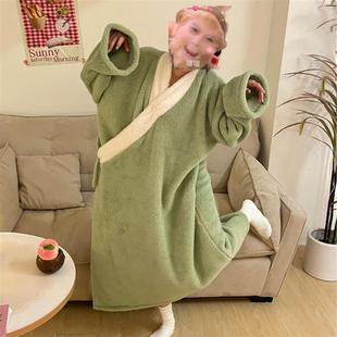 马楼睡衣猴子长袍搞怪睡袍珊瑚绒秋冬新款趣味毛绒家居猴哥道袍