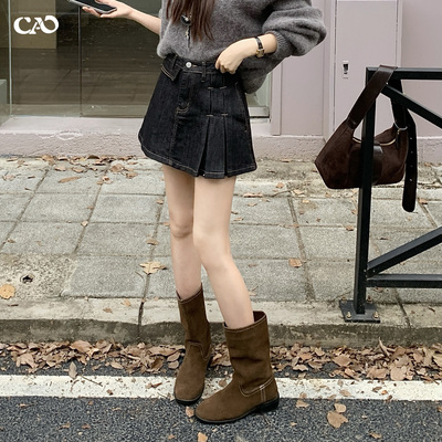 牛仔半身裙A字美式复古高腰显瘦