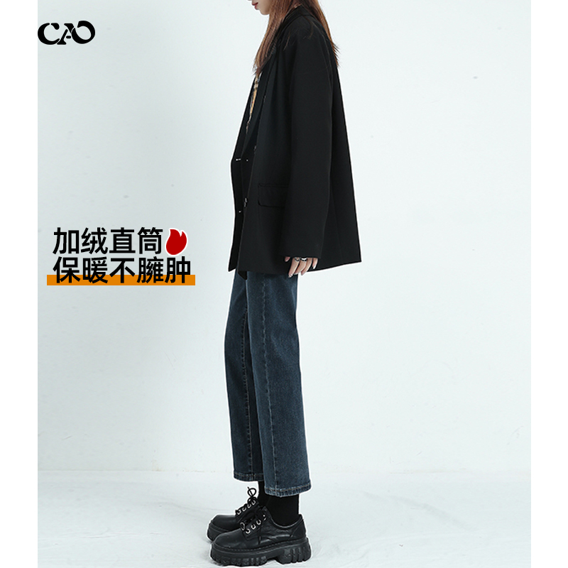 直筒烟管裤长裤高腰新款