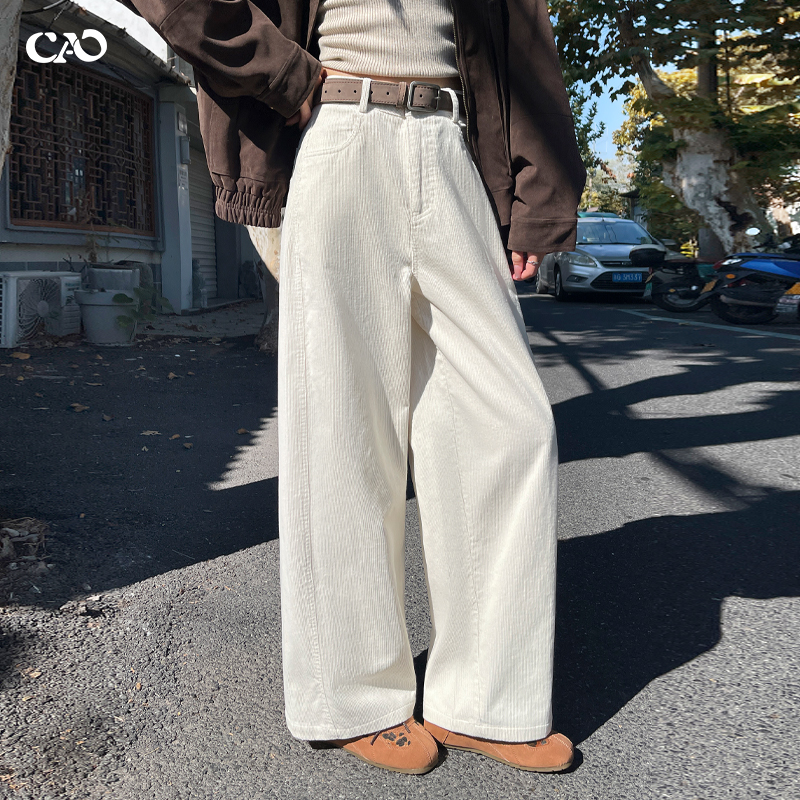 灯芯绒阔腿裤女秋冬款休闲哈伦裤