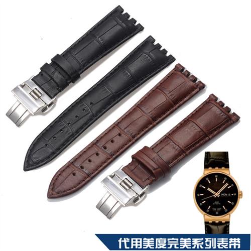 cartay真皮牛皮手表带代用mido美度完美系列M8330ALLDIAL黑色