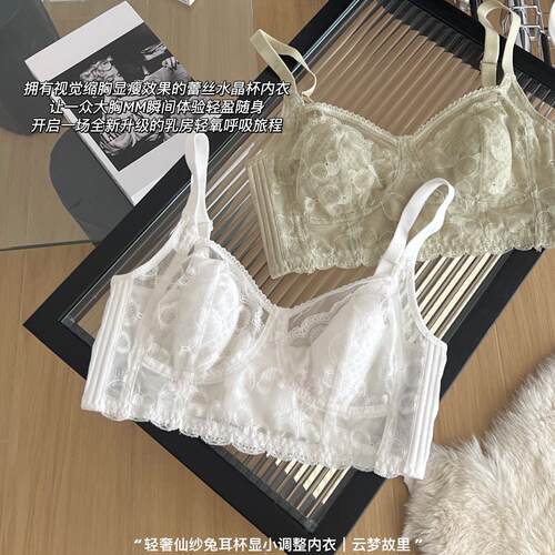 法式无钢圈大胸显小文胸
