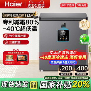 海尔BC 100GHEPS9冰柜家用小型无霜零下40度全冷冻柜冷藏冰箱