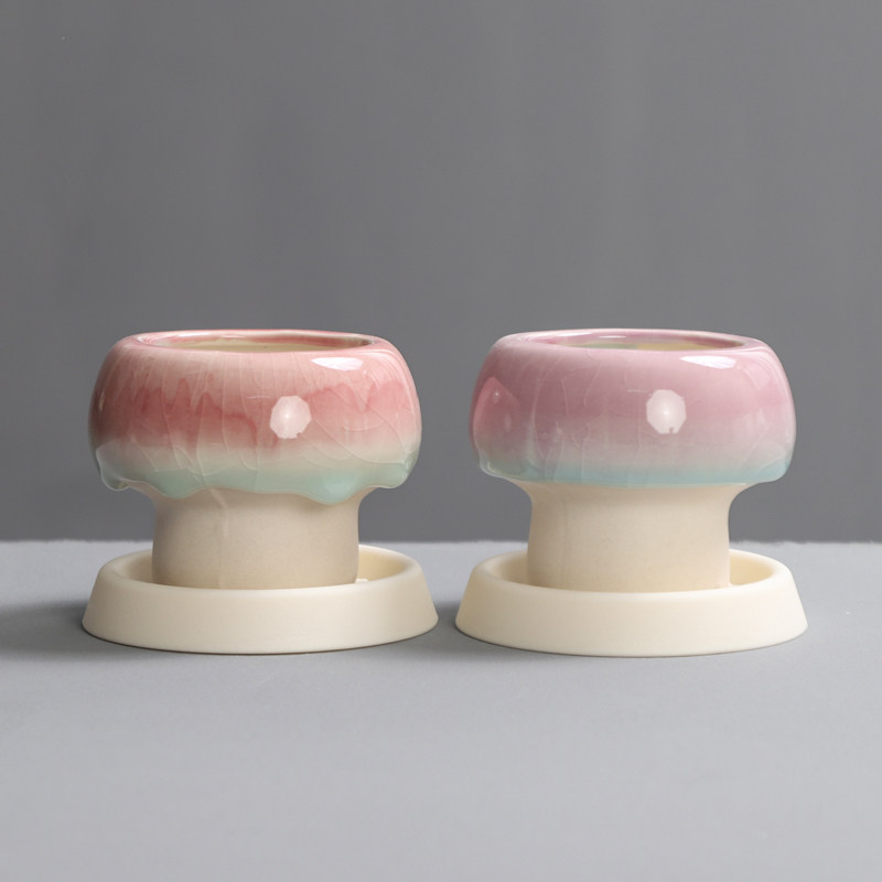 小蘑菇多肉花盆陶瓷创意开片冰裂釉粗陶糖果色简约小口径可爱清新,鲜花速递/花卉仿真/绿植园艺,花盆,淘宝优惠券,粉丝福利购,淘宝优惠卷