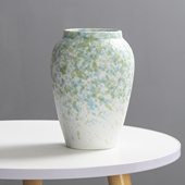 无孔新中式 饰摆件玄关干花插鲜花满天星多巴胺 陶瓷花瓶家居客厅装