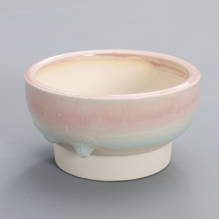 多肉花盆陶瓷素烧简约ins小清新生石花pp开片釉冰裂纹粗陶群生盆