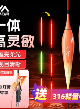 川泽316夜光漂oled醒目电子漂咬钩变色高灵敏浮漂日夜两用鲫鱼漂