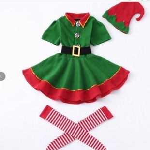 圣诞节儿童服装亲子表演服幼儿园男女童cos演出服装扮小精灵套装