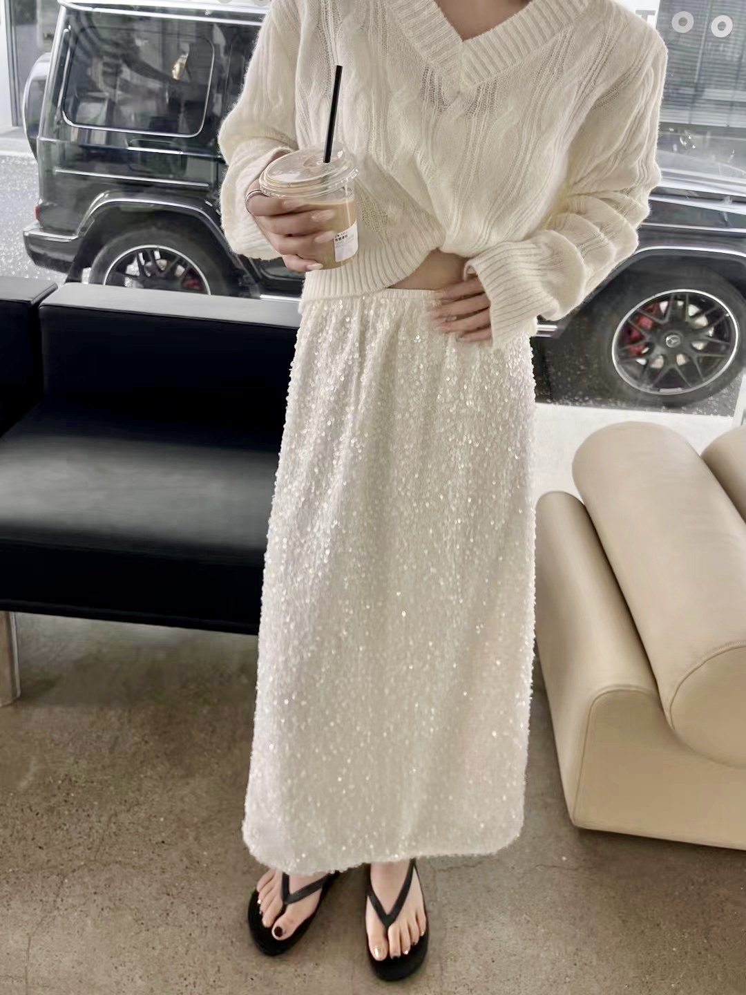 NIBIEZOU你别走亮片半身臀包臀裙