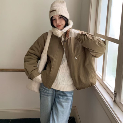 超好看小个子羊羔毛领棉衣女冬季