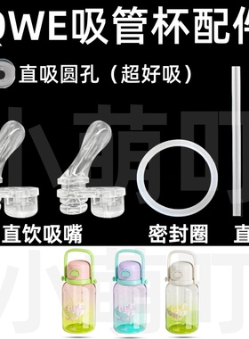 适配QWE吸管杯配件直吸直饮圆孔密封圈吸嘴直管超好吸水杯配件