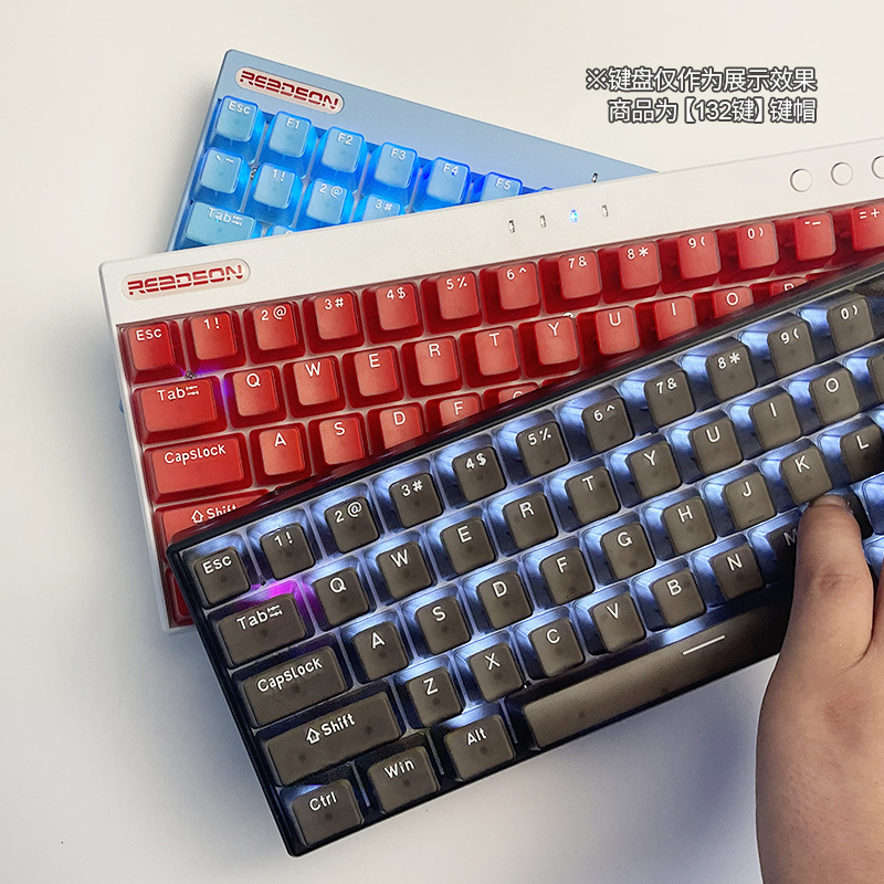 透明双色机械键盘PC材质透光键帽适配64/68/75/84/87/96/98/104