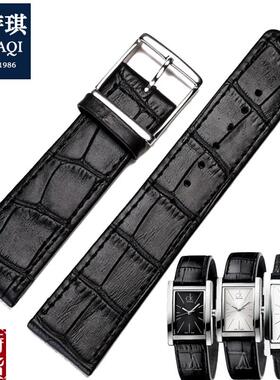 原装适配适合KC表带K4P211/K4P231专用真皮手表带黑色表链配件皮