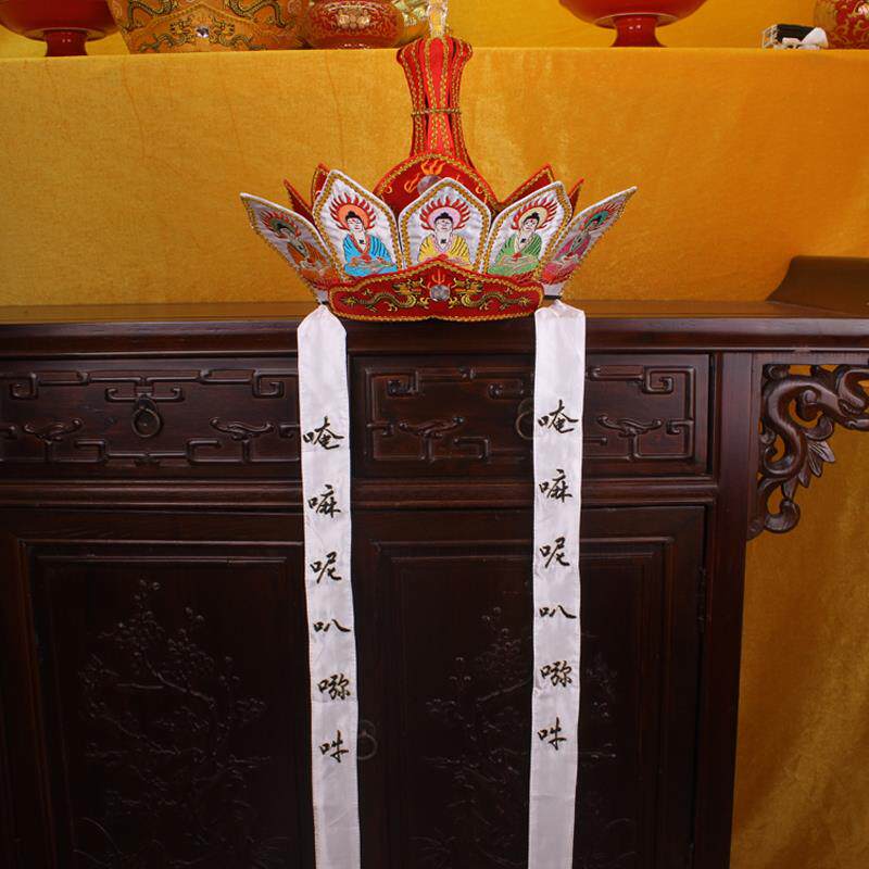 特价佛用品道具唐僧帽 五佛帽 僧帽法帽毗卢帽五佛冠法师帽特价包