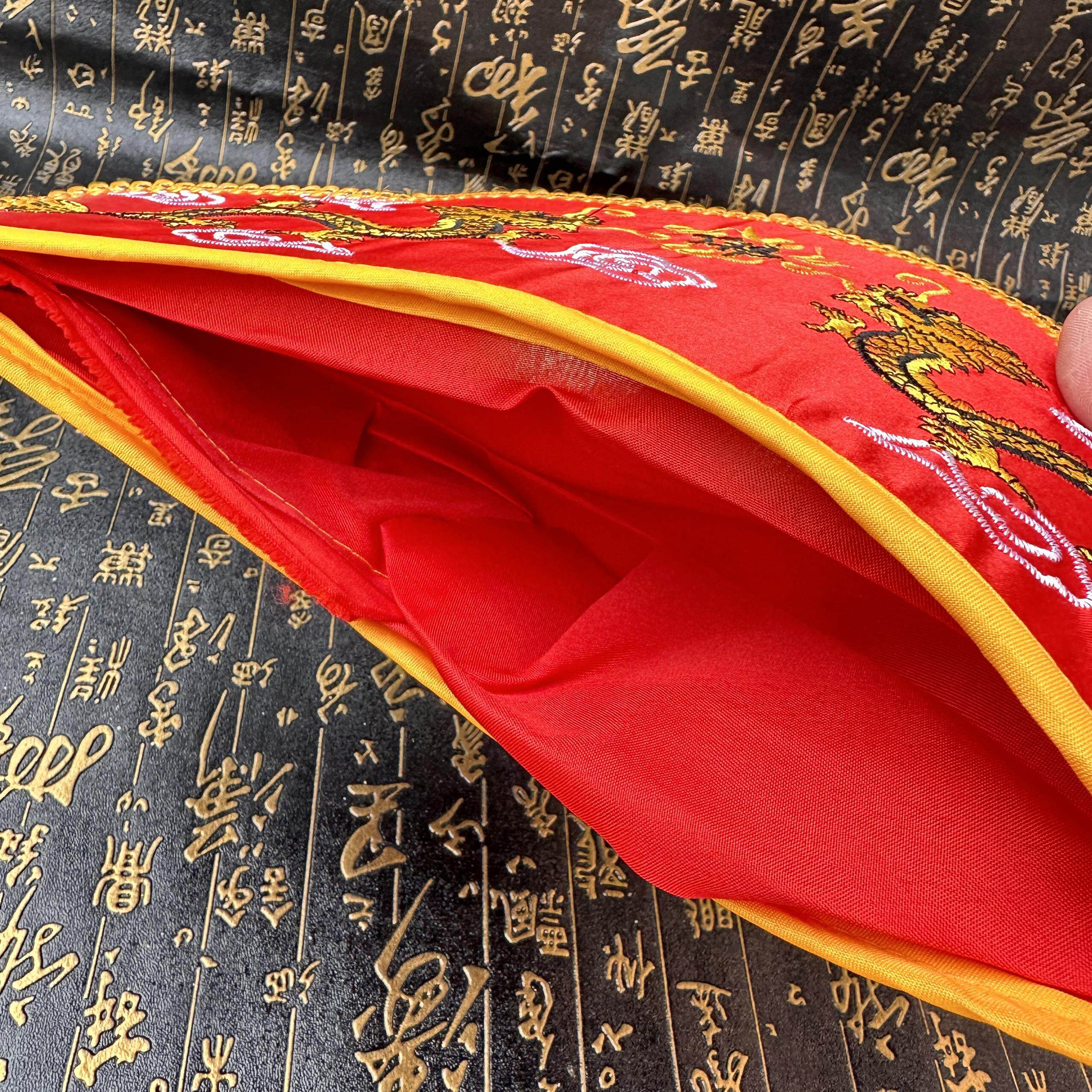 特价佛家用品佛帽毗卢帽佛具用品绣花佛字帽法帽龙帽红色双龙龙凤