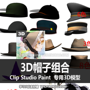 STUDIO 模型 3D帽子组合 PAINT CSP模型 CLIP