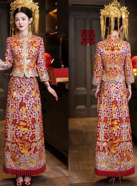 【出租】结婚接亲迎亲褂皇褂后秀禾女租赁龙凤褂情侣款秀禾