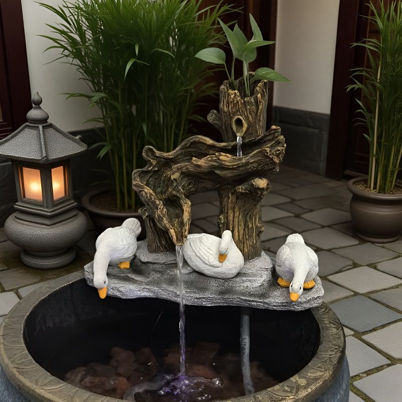 养鱼水循环造景庭院阳台流水景观