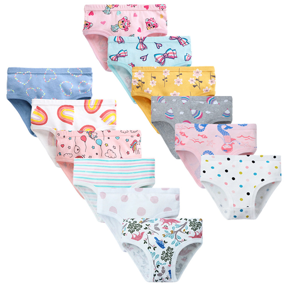 3pcs Children's briefs girls' underwear pure cotton knickers-封面