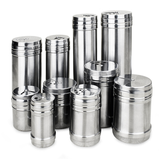 不锈钢调味罐烧烤调料瓶芝麻胡辣椒粉孜然粉瓶旋转式佐料撒料罐瓶