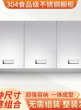 家用304不锈钢厨房吊柜定制碗碟调料收纳储物壁柜浴室墙柜定做