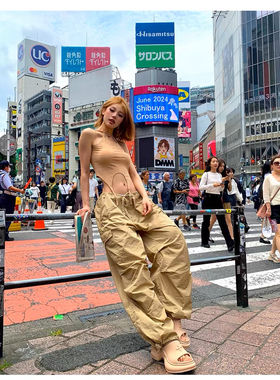 M7SMFK荒野降落伞阔腿裤UP002W/B1/G明星同款运动宽松工装伞兵裤