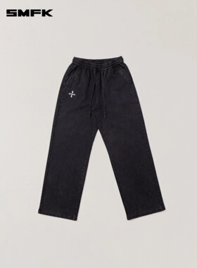 M7SMFK野性复古宽直筒运动裤/复古炒染褪 水洗休闲做旧工装裤