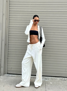 M7SMFK野性复古直筒运动裤 复古做旧抽绳磨色纯色休闲裤