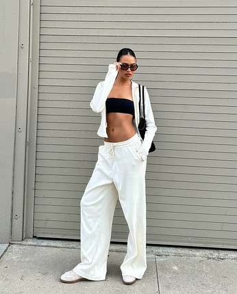 M7SMFK野性复古直筒运动裤 复古做旧抽绳磨色纯色休闲裤