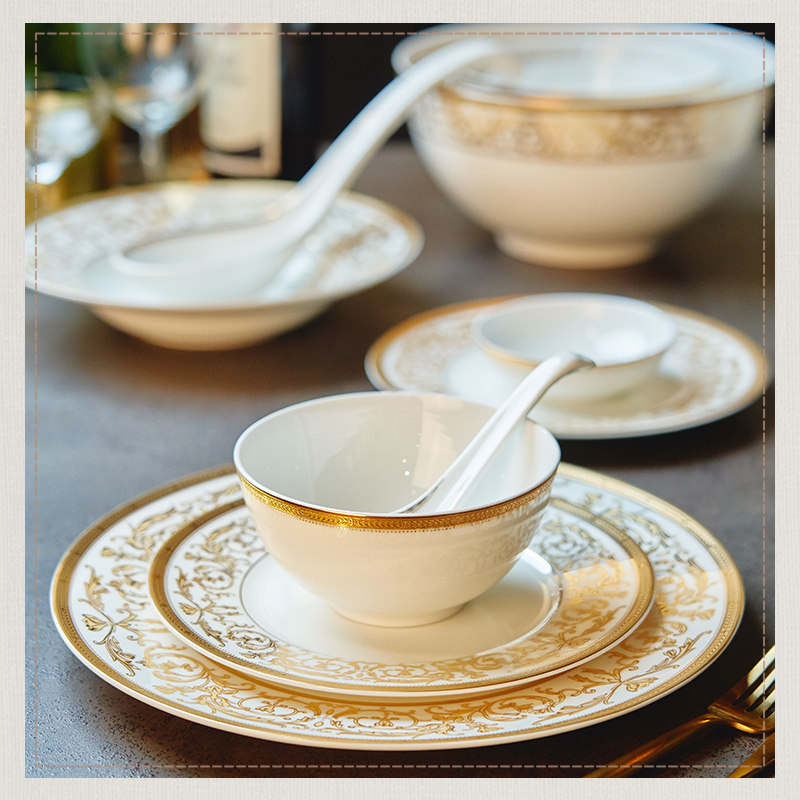 玛戈隆特骨瓷餐具套装欧式10人份
