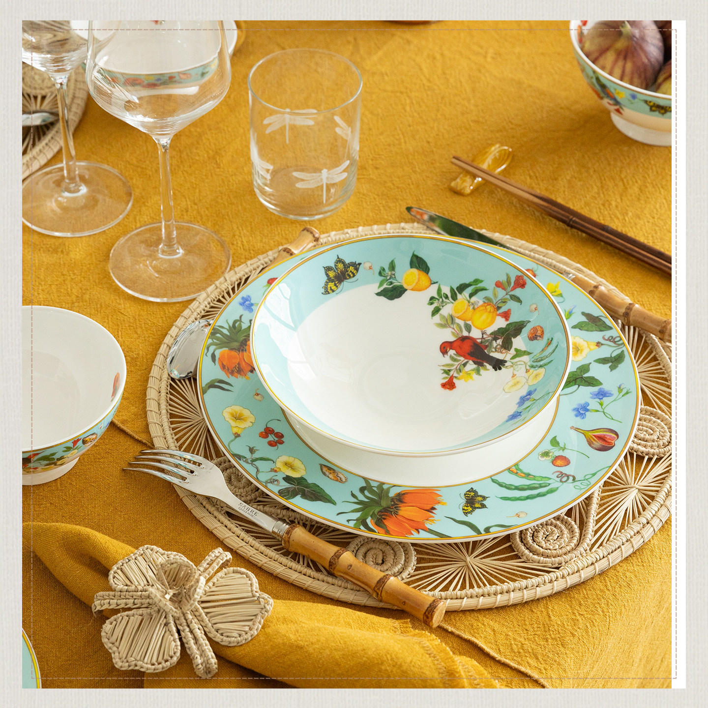 玛戈隆特海洋花园骨瓷餐具套装家用高级感欧式风碗碟乔迁新居碗盘