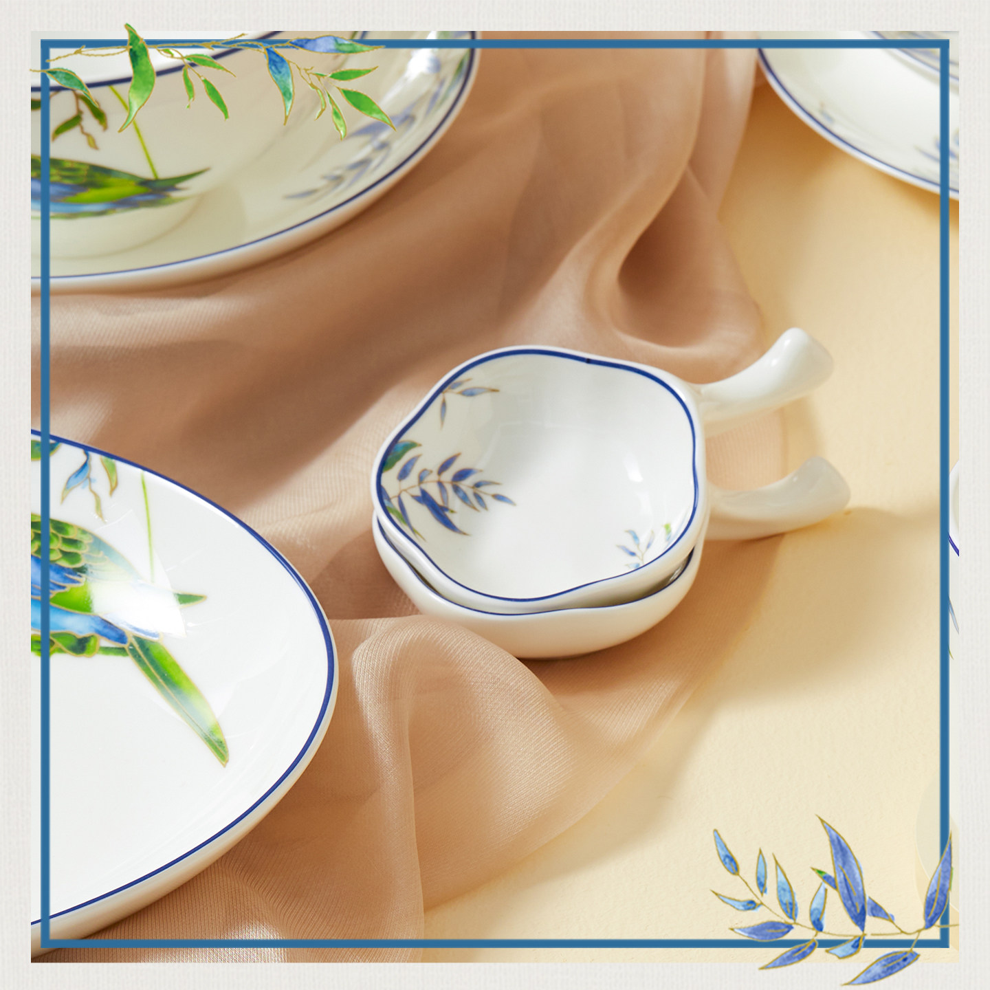 玛戈隆特梅花筷架酱料碟