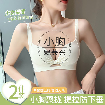 收副乳内衣女小胸聚拢显大无痕提拉上托防下垂2024新款爆款文胸罩