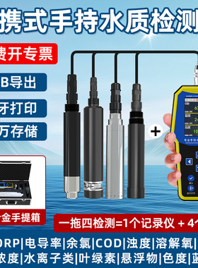 便携式手持水质检测仪PH溶解氧电导率余氯COD浊度氨氮离子传感器
