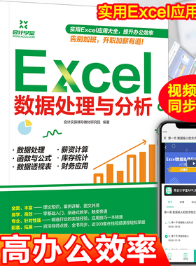 excel教程Excel数据处理与分析 零基础学表格制作函数公式自学电脑office办公软件wps办公应用从入门到精通正版计算机表格教程书