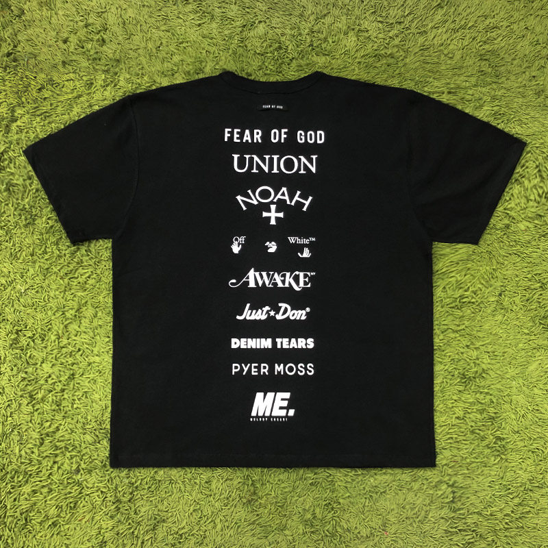 fear of god fog九方联名gf慈善款3m反光字母印花高街宽松短袖t恤