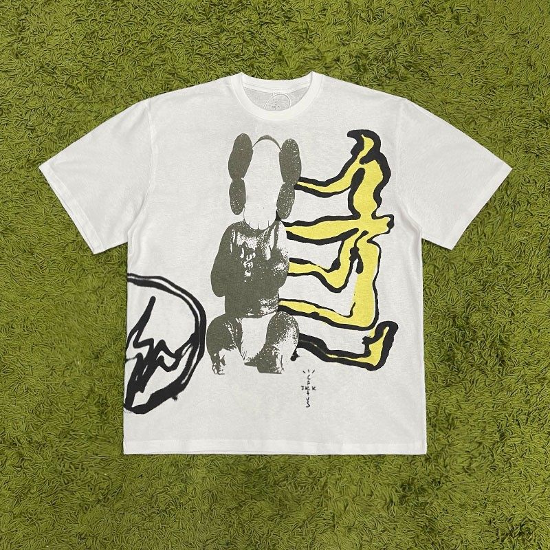 travis scott cactus jack 藤原浩闪电联名ts同款涂鸦印花短袖t恤