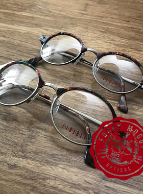 Infinite-LIBERTY Vintage板材金属金银复古近视眼镜镜框平光眼镜