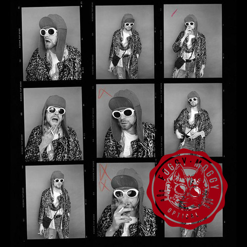 S@int l@urent kurt cobain科特柯本复古迪斯科椭圆白太阳镜墨镜