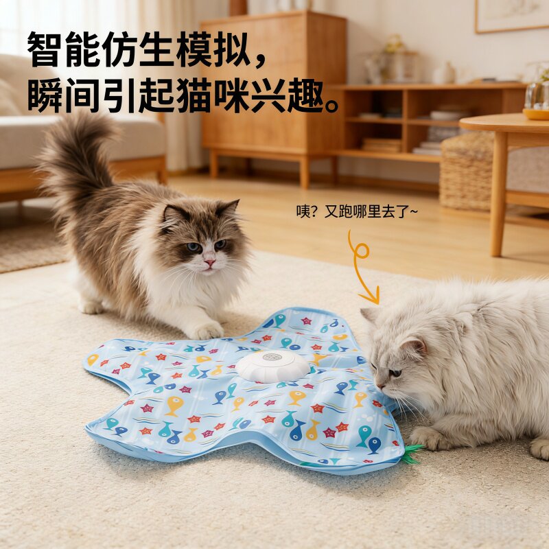 猫咪玩具捕猎毯自动转盘逗猫棒宠物游戏罩自嗨解闷神器逗猫玩具