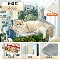 Cat hammock, cat window suction cup, cat bed, warm, breathable and cool all year round, window sill hanging cat bed for sunbathing thumbnail 4