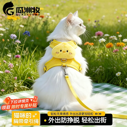 猫咪牵引绳宠物专用可调节胸背带