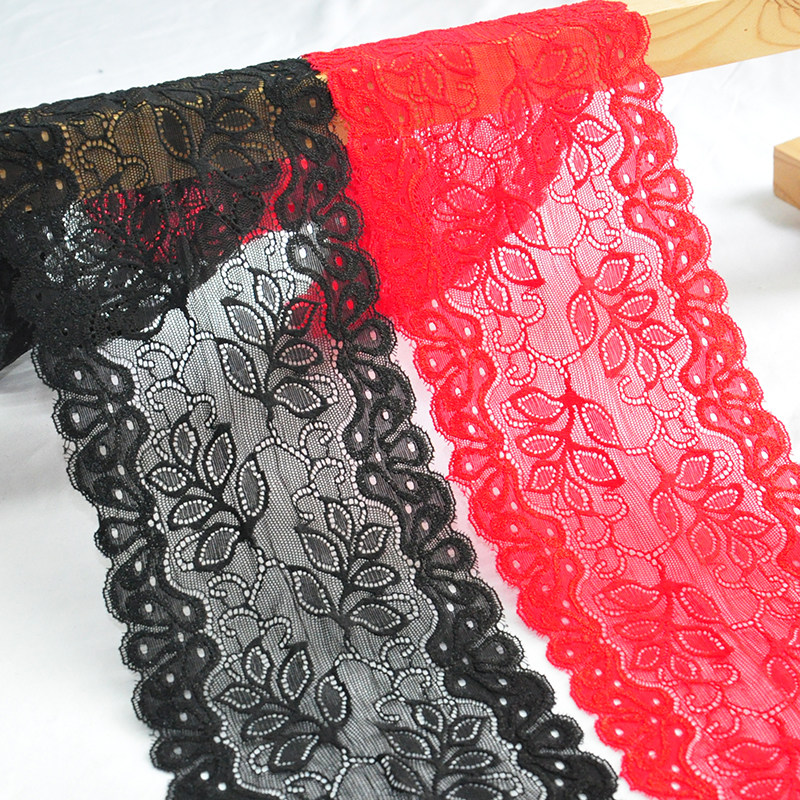 5cm宽黑红色弹力蕾丝花边辅料diy衣服裙摆边内衣抹胸服装装饰