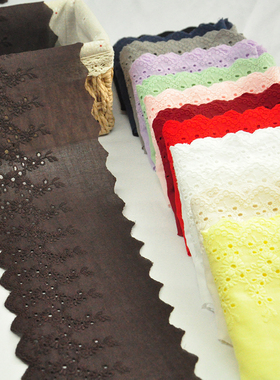 11cm棉布刺绣花边布料辅料diy手工领口袖口裙边床品窗帘纯棉蕾丝