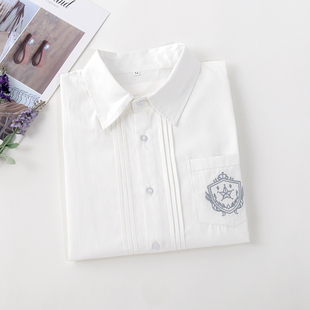 白色短袖 南枫原创JK衬衫 长袖 衬衫 日系百搭衬衣女 基础款 现货