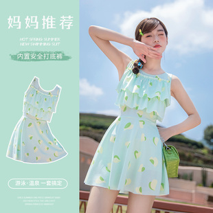 防晒大童可爱洋气女孩泳装 百雅新款 夏季 儿童泳衣女童连体裙式 爆款